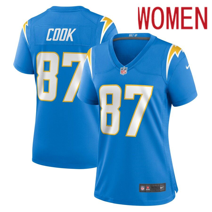 Women Los Angeles Chargers #87 Jared Cook Nike Powder Blue Game Player NFL Jersey->women nfl jersey->Women Jersey
